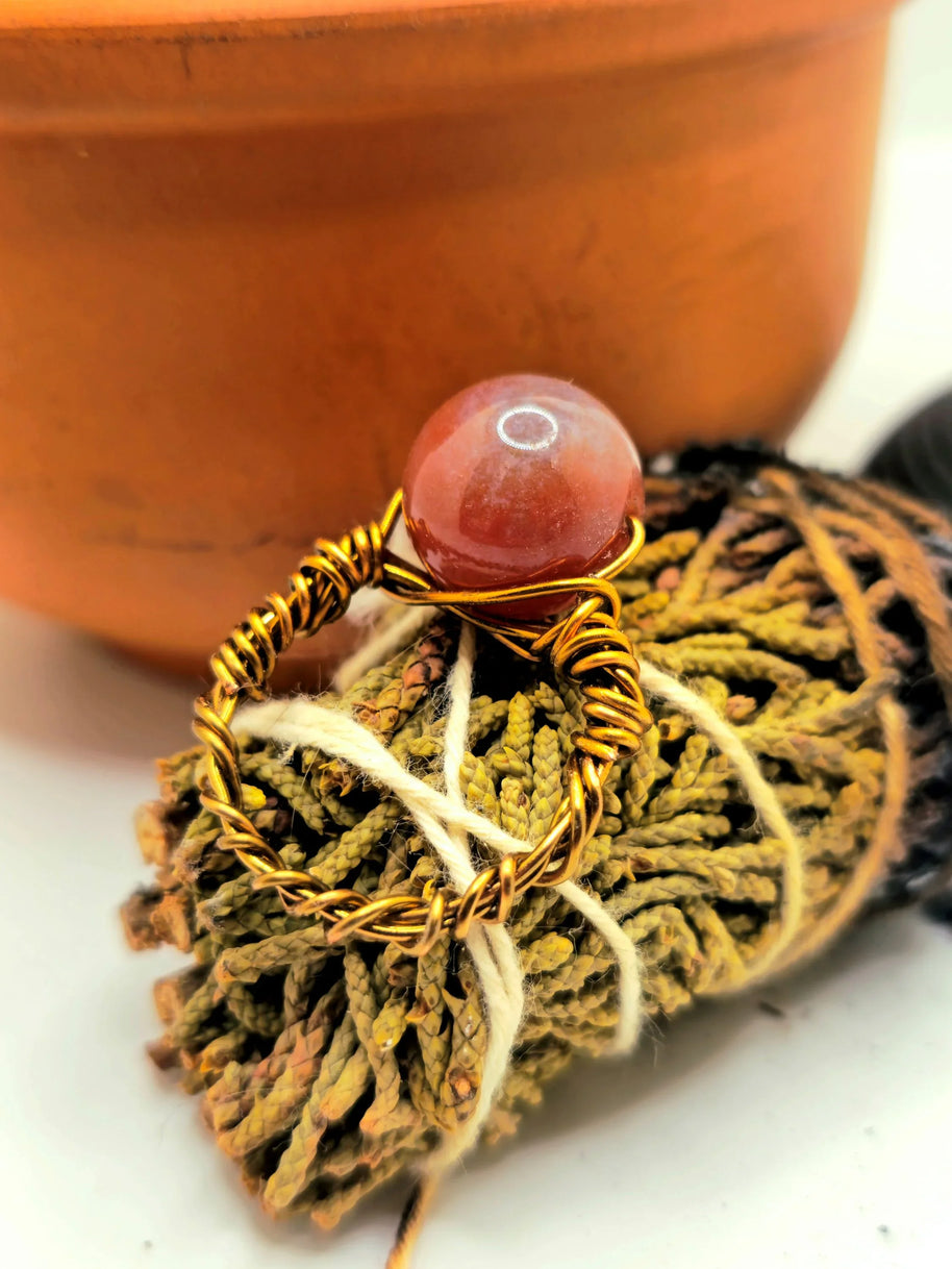 Red Agate Orbular - Pocket Rock Jewelry