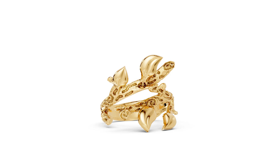 Twigs - 10K Yellow Gold - Pocket Rock Jewelry