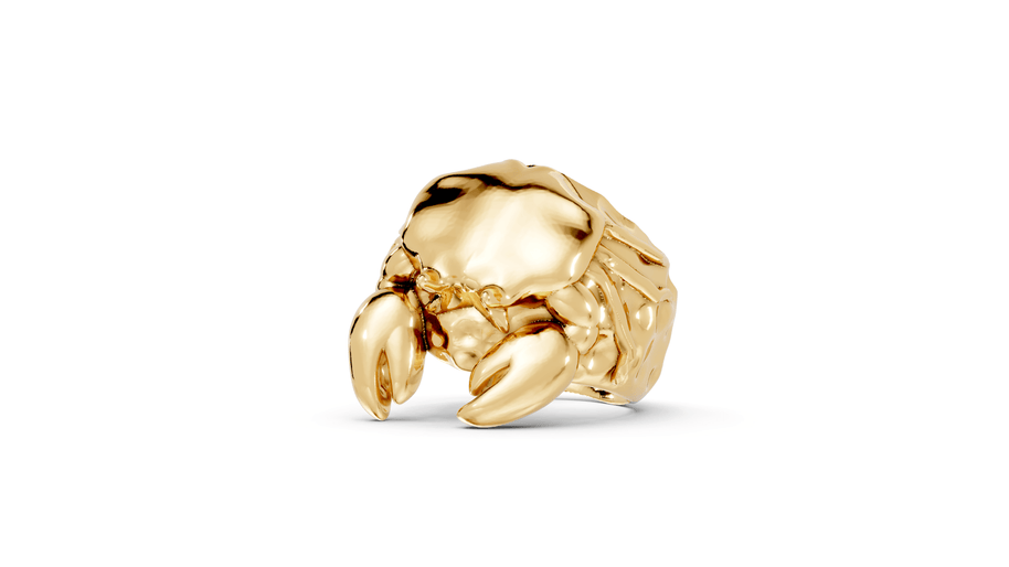 Aloof Crab - 10K Yellow Gold - Pocket Rock Jewelry