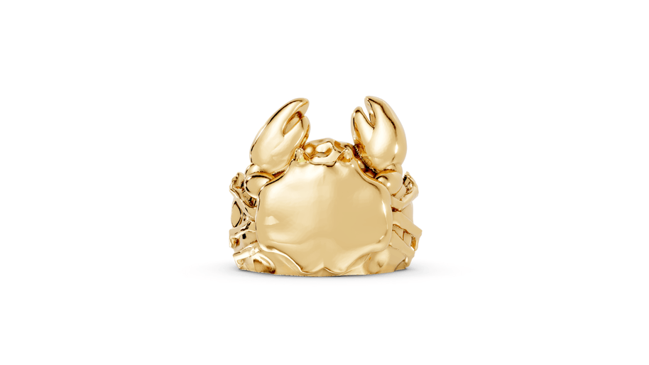 Aloof Crab - 10K Yellow Gold - Pocket Rock Jewelry