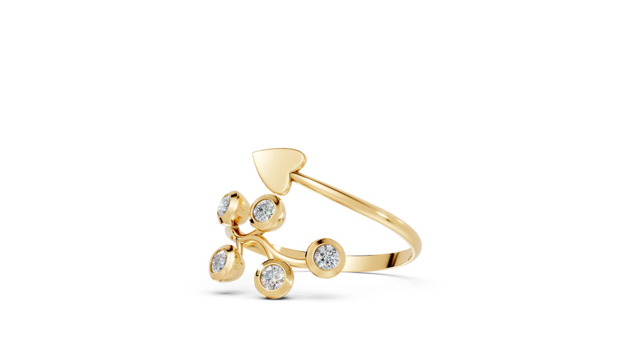 Arrow Heart Bypass - 10K Yellow Gold - Pocket Rock Jewelry