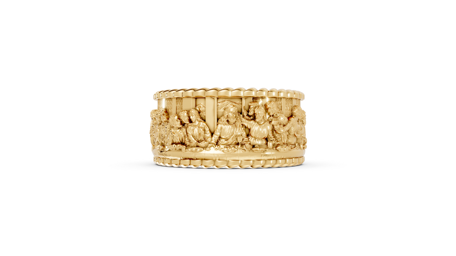 "The Last Supper" Band - 10K Yellow Gold - Pocket Rock Jewelry