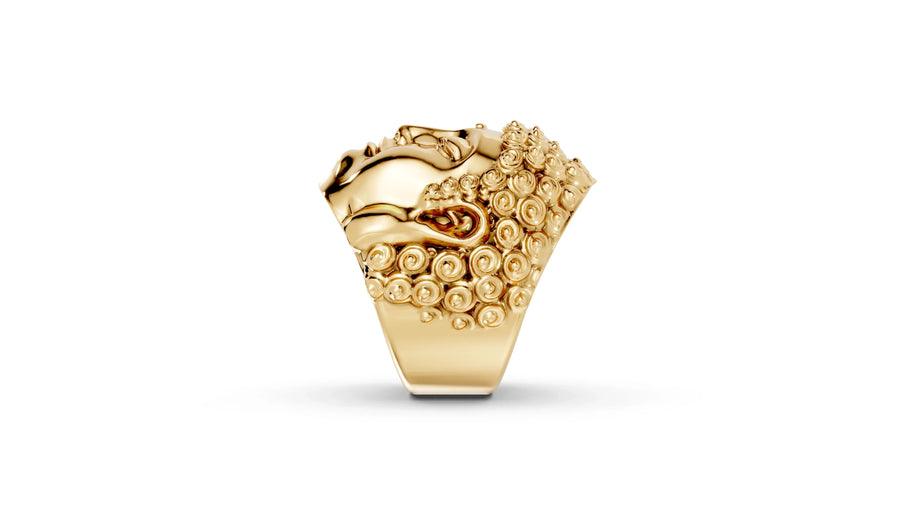 Buddha and Mara - 14K Yellow Gold - Pocket Rock Jewelry