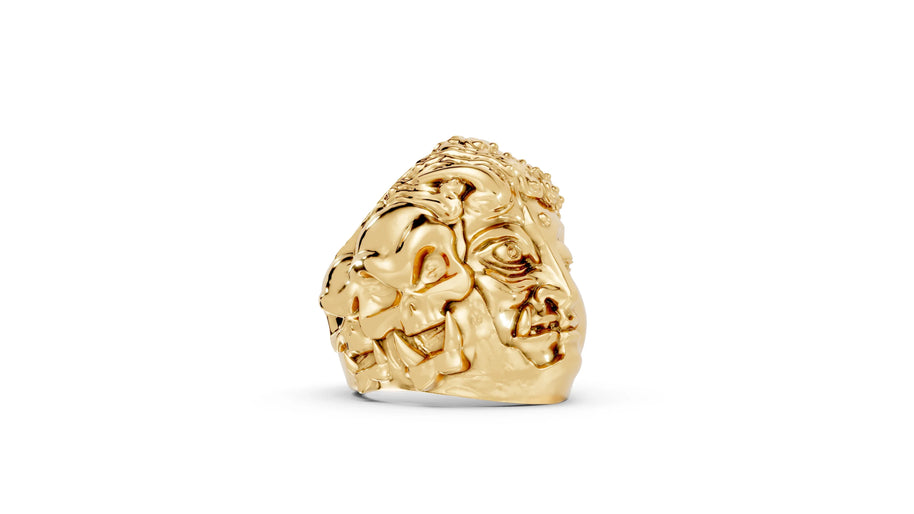 Buddha and Mara - 14K Yellow Gold - Pocket Rock Jewelry