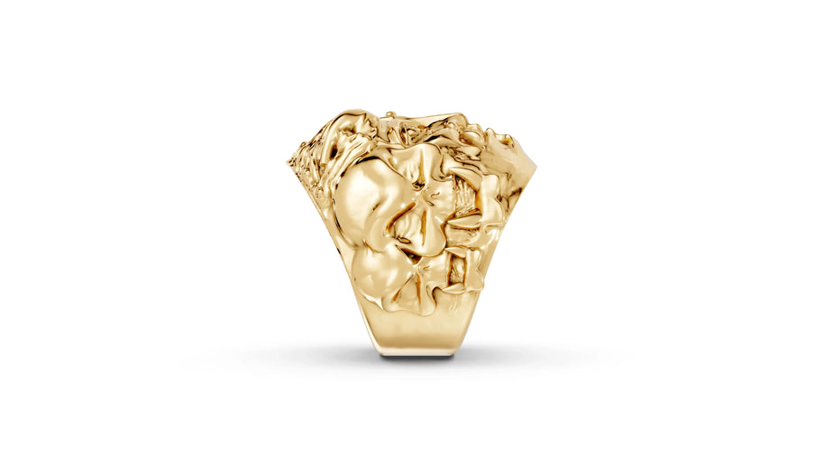 Buddha and Mara - 14K Yellow Gold - Pocket Rock Jewelry