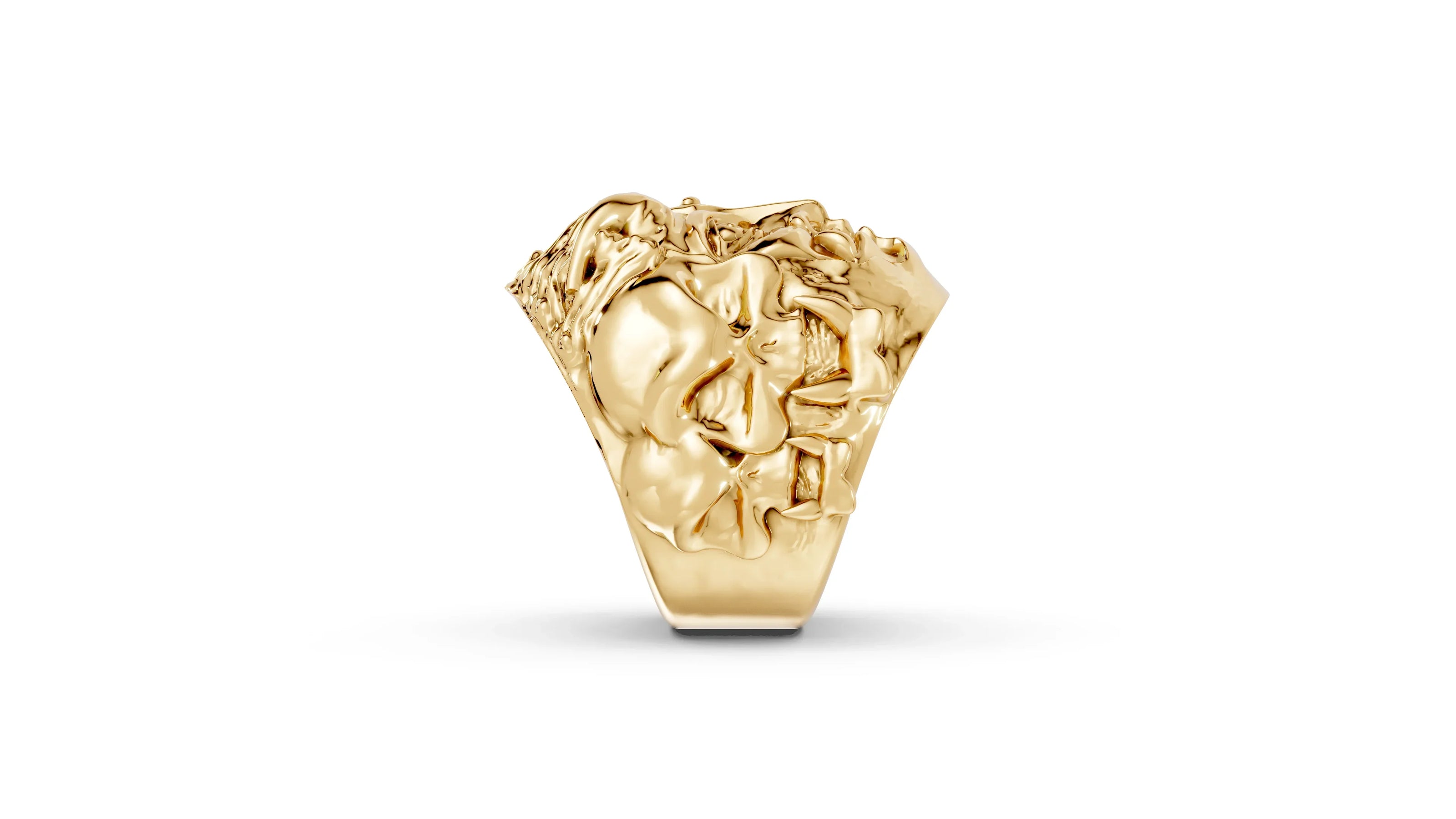 Buddha and Mara - 14K Yellow Gold - Pocket Rock Jewelry