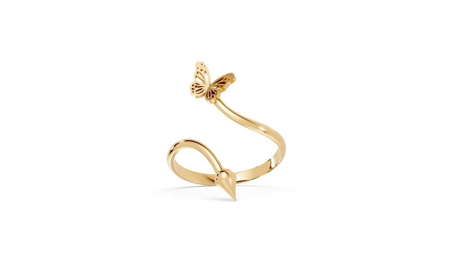 Butterflies and Arrows - 10K Yellow Gold - Pocket Rock Jewelry