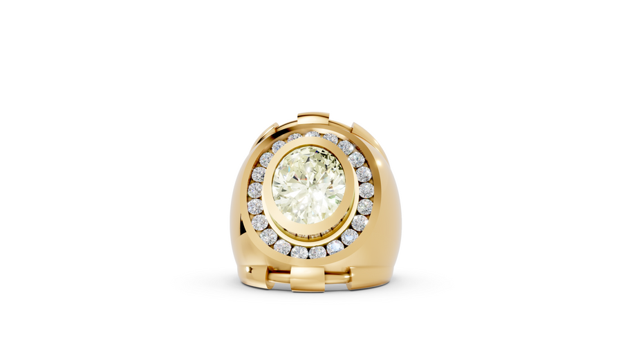 Domed with Handlebars - 10K Yellow - Pocket Rock Jewelry