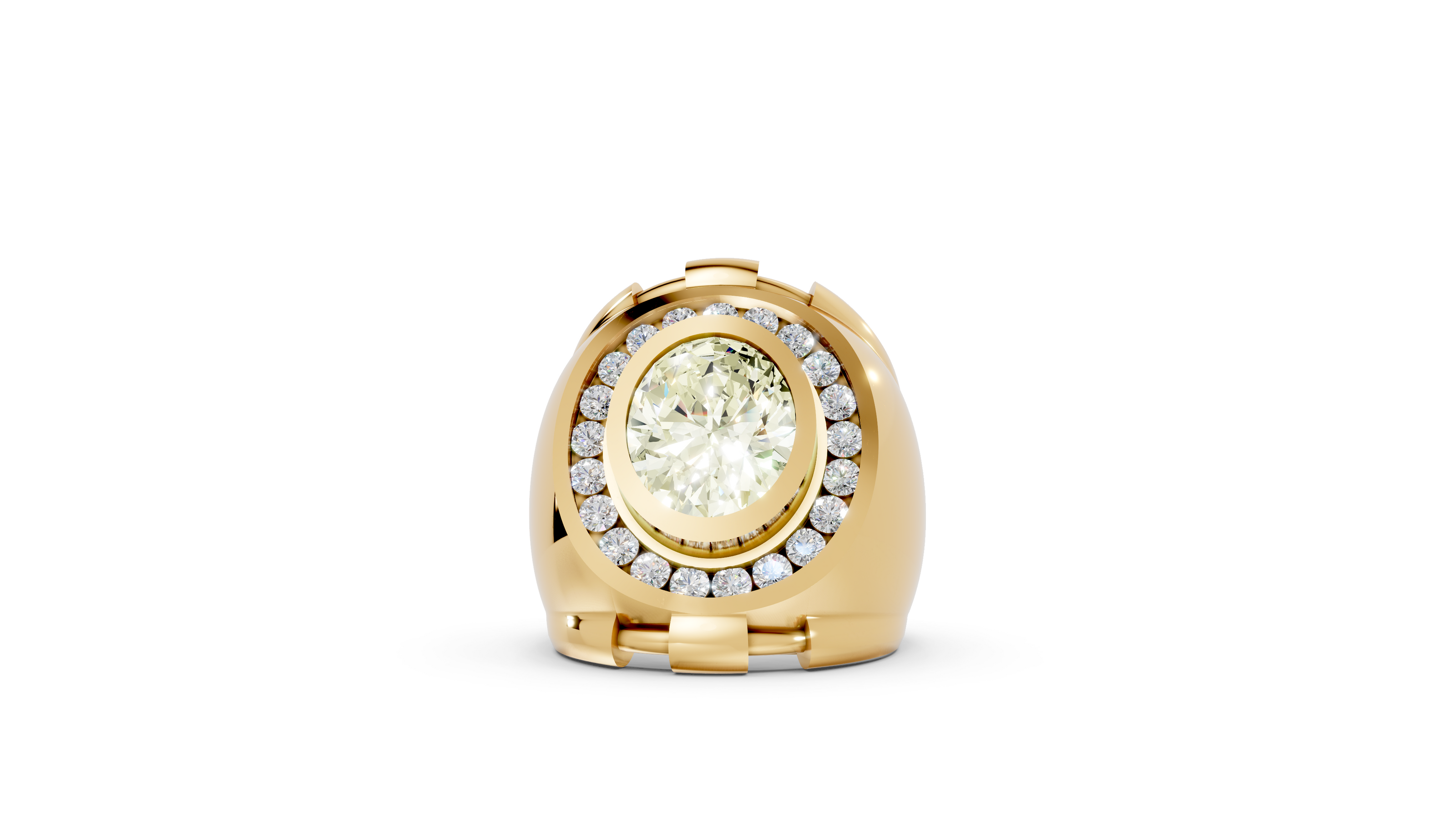Domed with Handlebars - 10K Yellow - Pocket Rock Jewelry