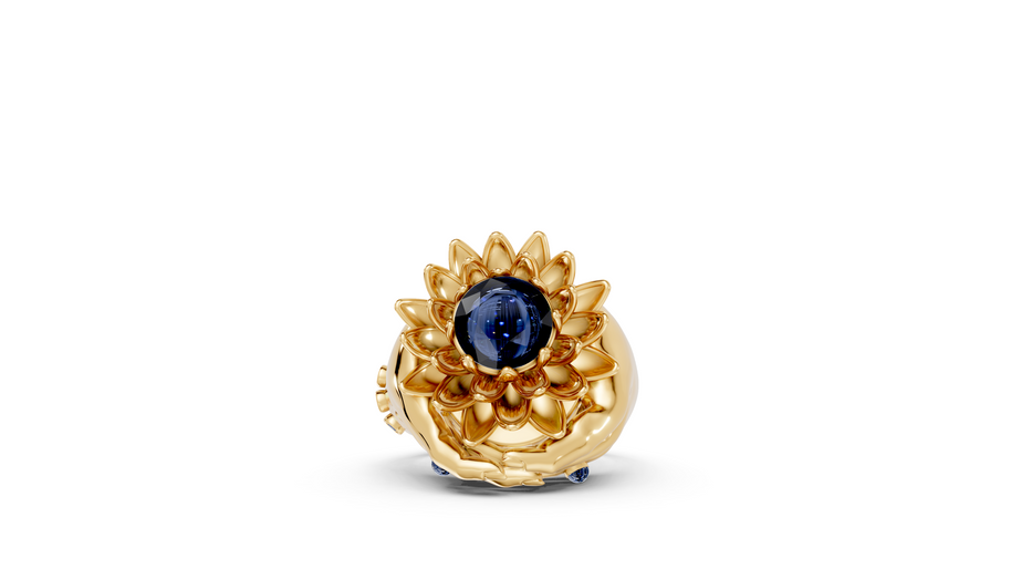 Floating Lotus - 10K Yellow Gold - Pocket Rock Jewelry