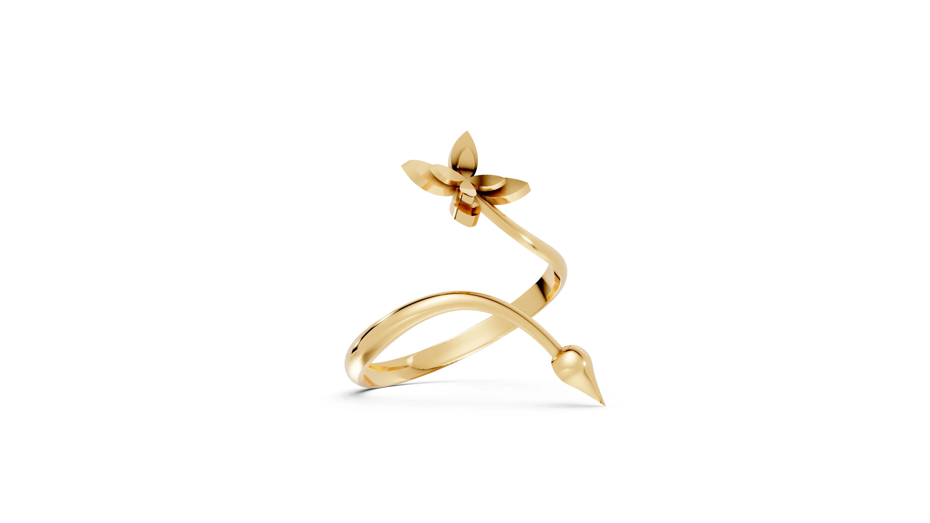 Flowers and Arrows - 10K Yellow Gold - Pocket Rock Jewelry