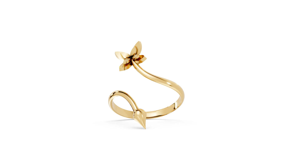 Flowers and Arrows - 10K Yellow Gold - Pocket Rock Jewelry