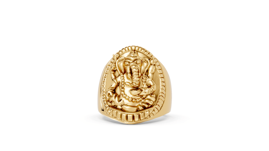Ganesha - 10K Yellow Gold - Pocket Rock Jewelry