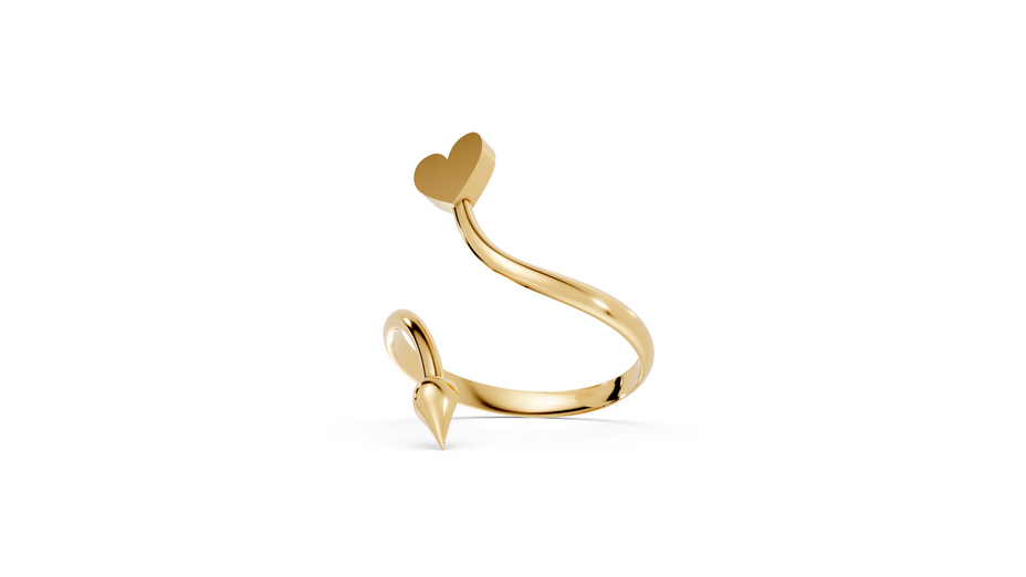 Hearts and Arrows - 10K Yellow Gold - Pocket Rock Jewelry