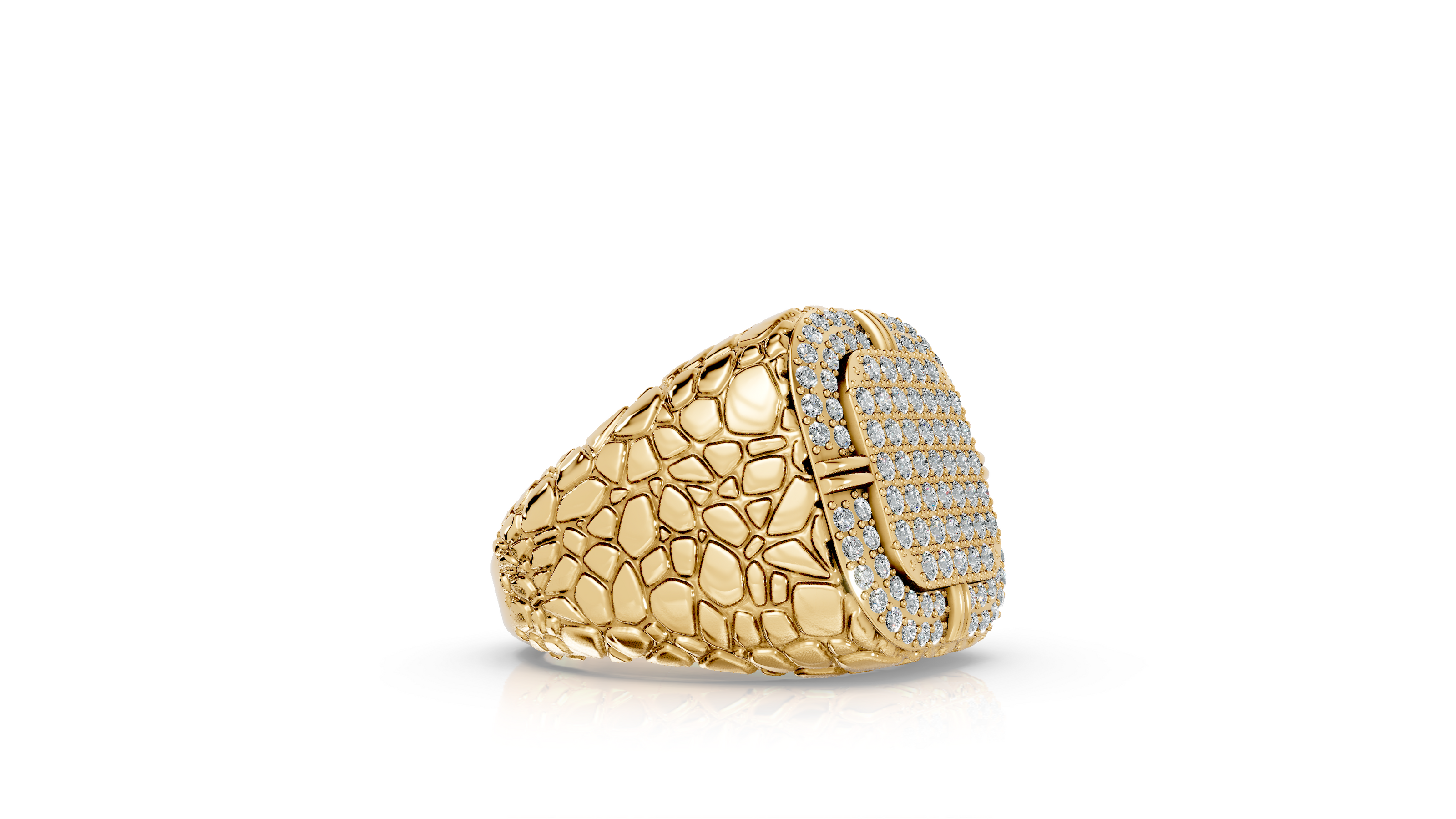 Icy Nugget - 14K Yellow Gold - Pocket Rock Jewelry