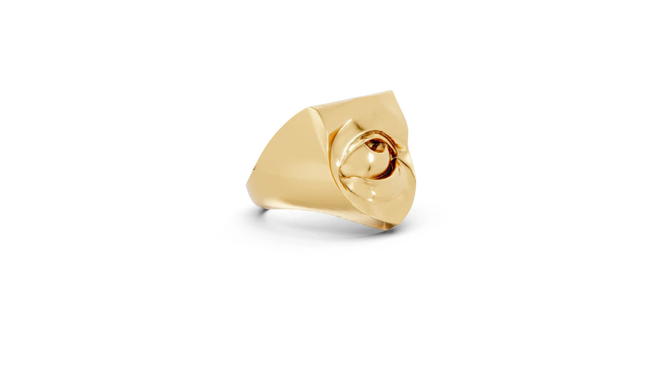 Rolling Eyes - 10K Yellow Gold - Pocket Rock Jewelry