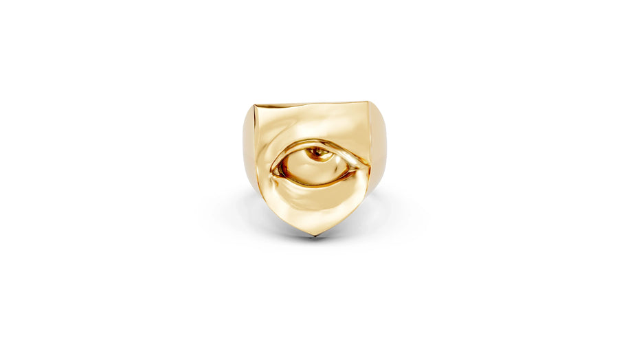 Rolling Eyes - 10K Yellow Gold - Pocket Rock Jewelry