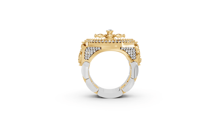 Studded Roulette - 10K Yellow/White Gold - Pocket Rock Jewelry