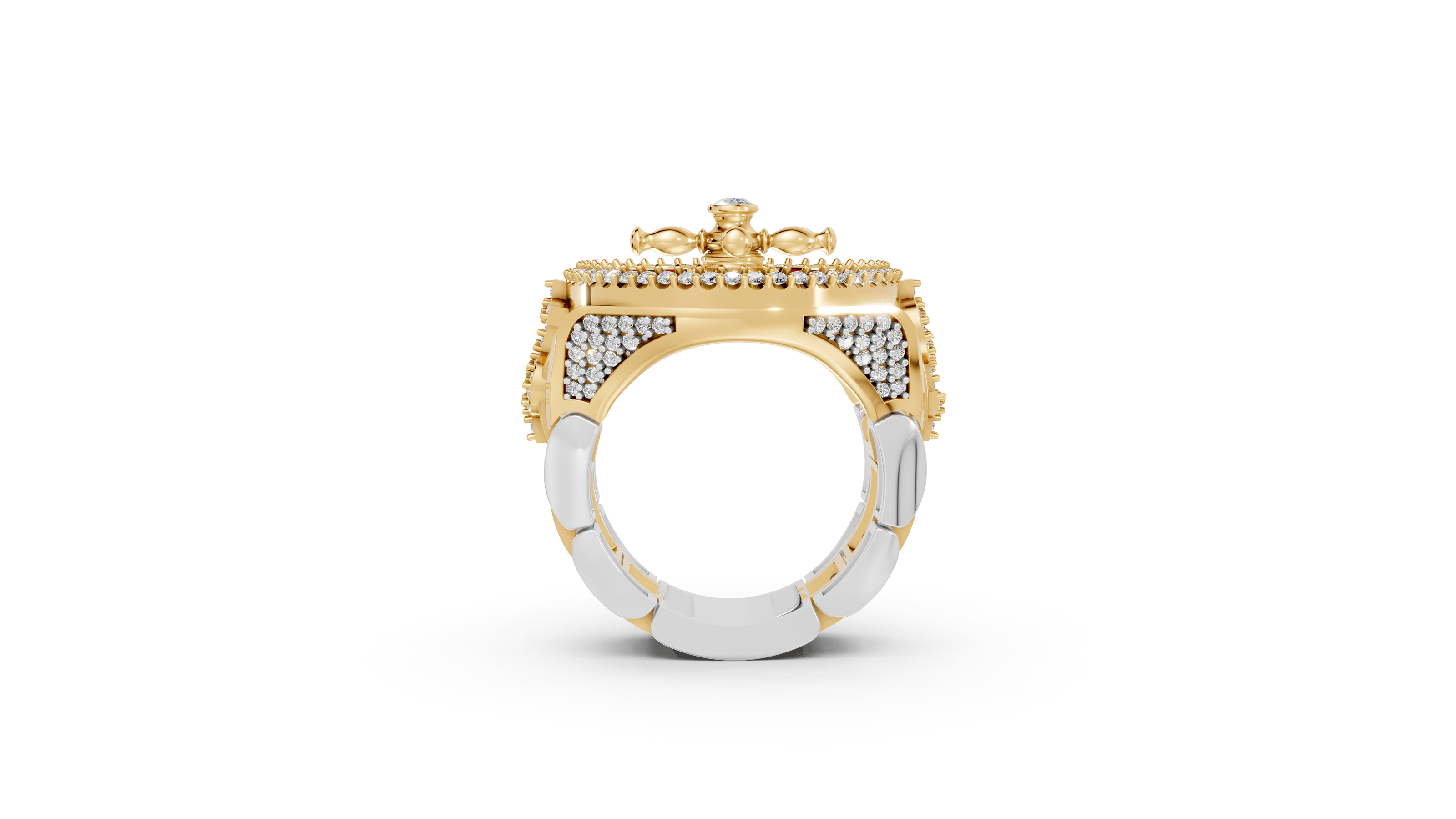 Studded Roulette - 10K Yellow/White Gold - Pocket Rock Jewelry
