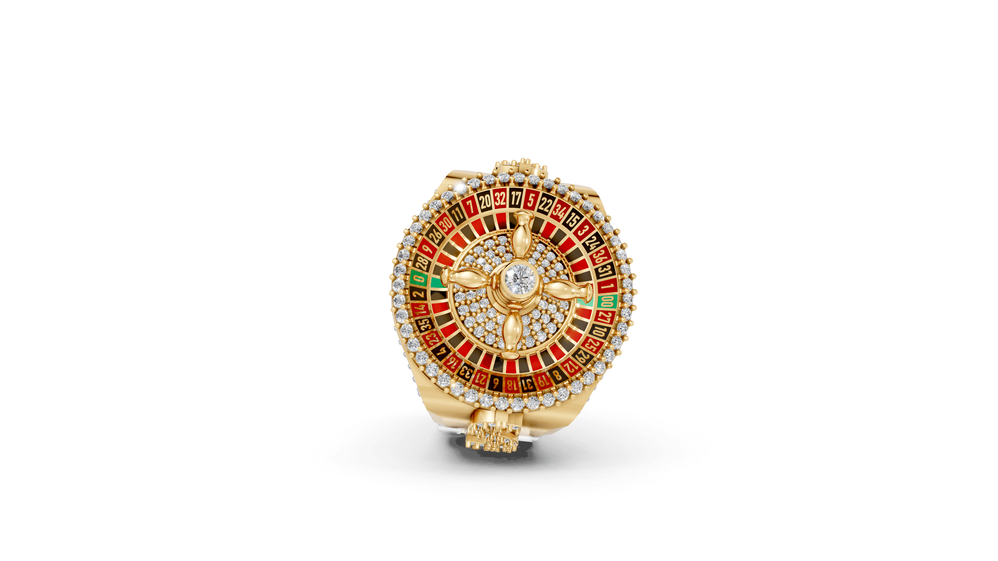 Studded Roulette - 10K Yellow/White Gold - Pocket Rock Jewelry