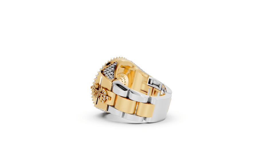 Studded Roulette - 10K Yellow/White Gold - Pocket Rock Jewelry