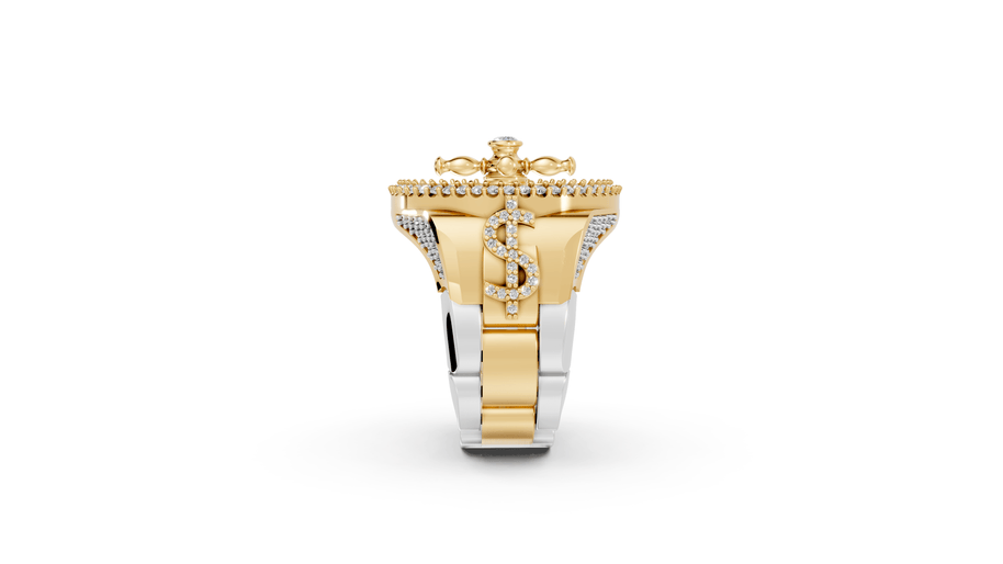 Studded Roulette - 10K Yellow/White Gold - Pocket Rock Jewelry