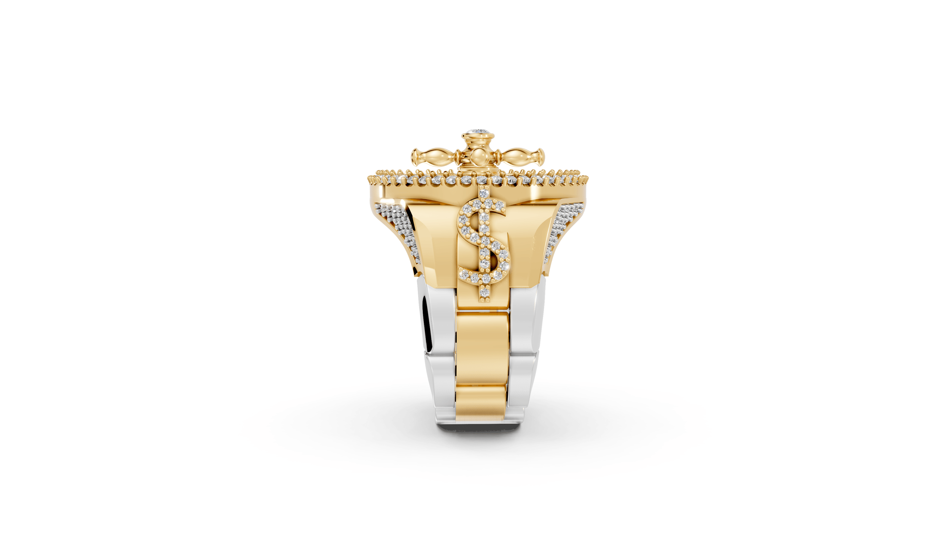 Studded Roulette - 10K Yellow/White Gold - Pocket Rock Jewelry