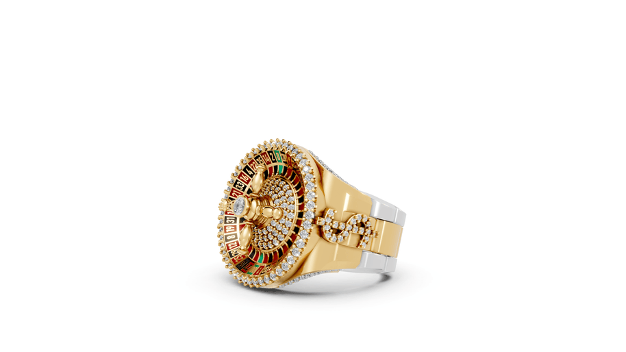 Studded Roulette - 10K Yellow/White Gold - Pocket Rock Jewelry