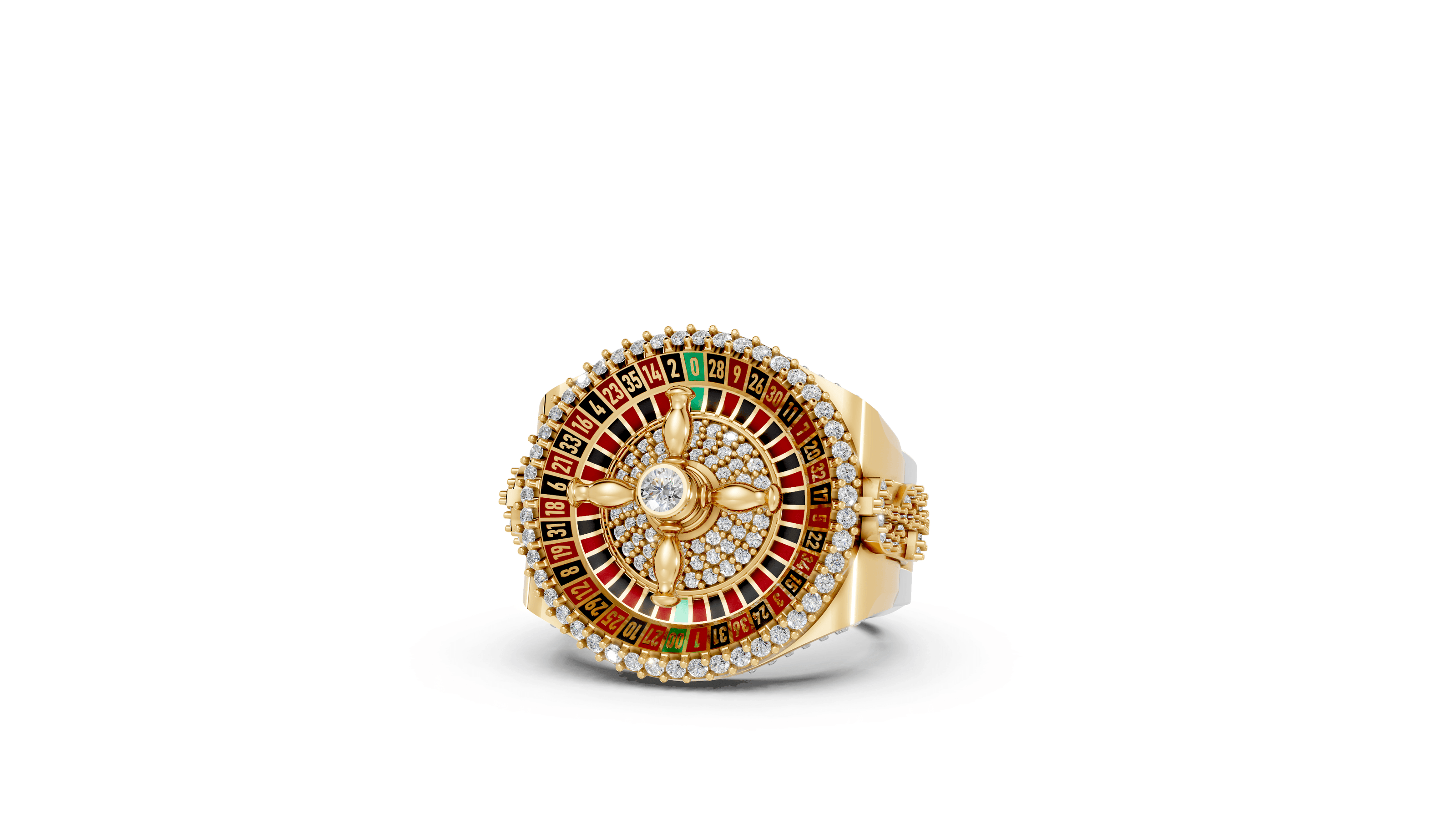 Studded Roulette - 10K Yellow/White Gold - Pocket Rock Jewelry