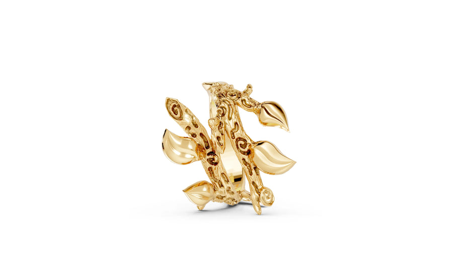 Twigs - 10K Yellow Gold - Pocket Rock Jewelry