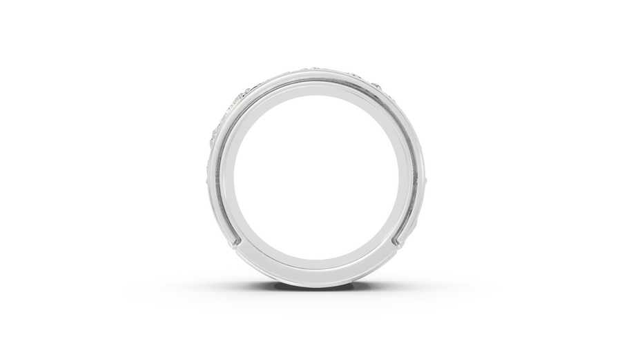 wave moon band in silver thru finger