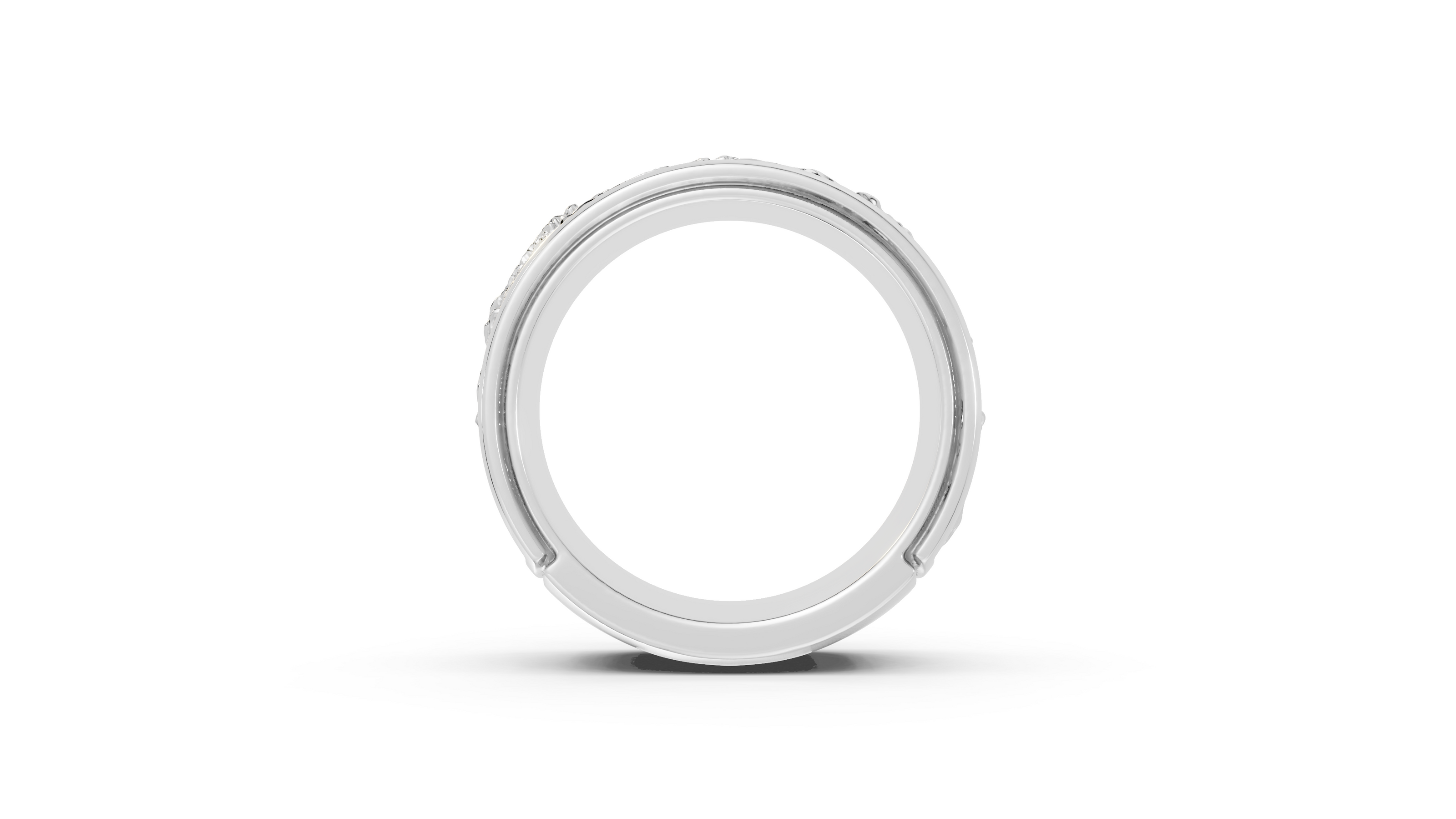 wave moon band in silver thru finger
