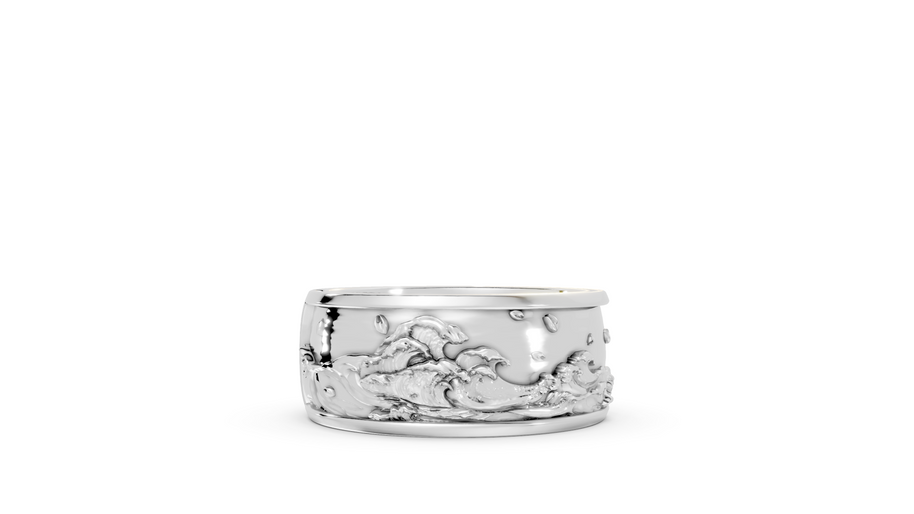 wave moon band start of waves in silver