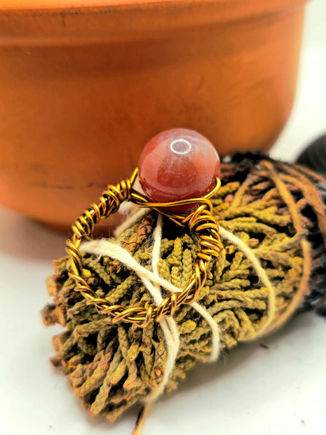 Red Agate Orbular - Pocket Rock Jewelry