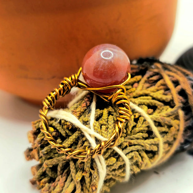 Red Agate Orbular - Pocket Rock Jewelry