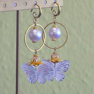 Butterfly Pearl Dangles - Pocket Rock Jewelry