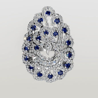 Blue Feathers - 14K White Gold - Pocket Rock Jewelry