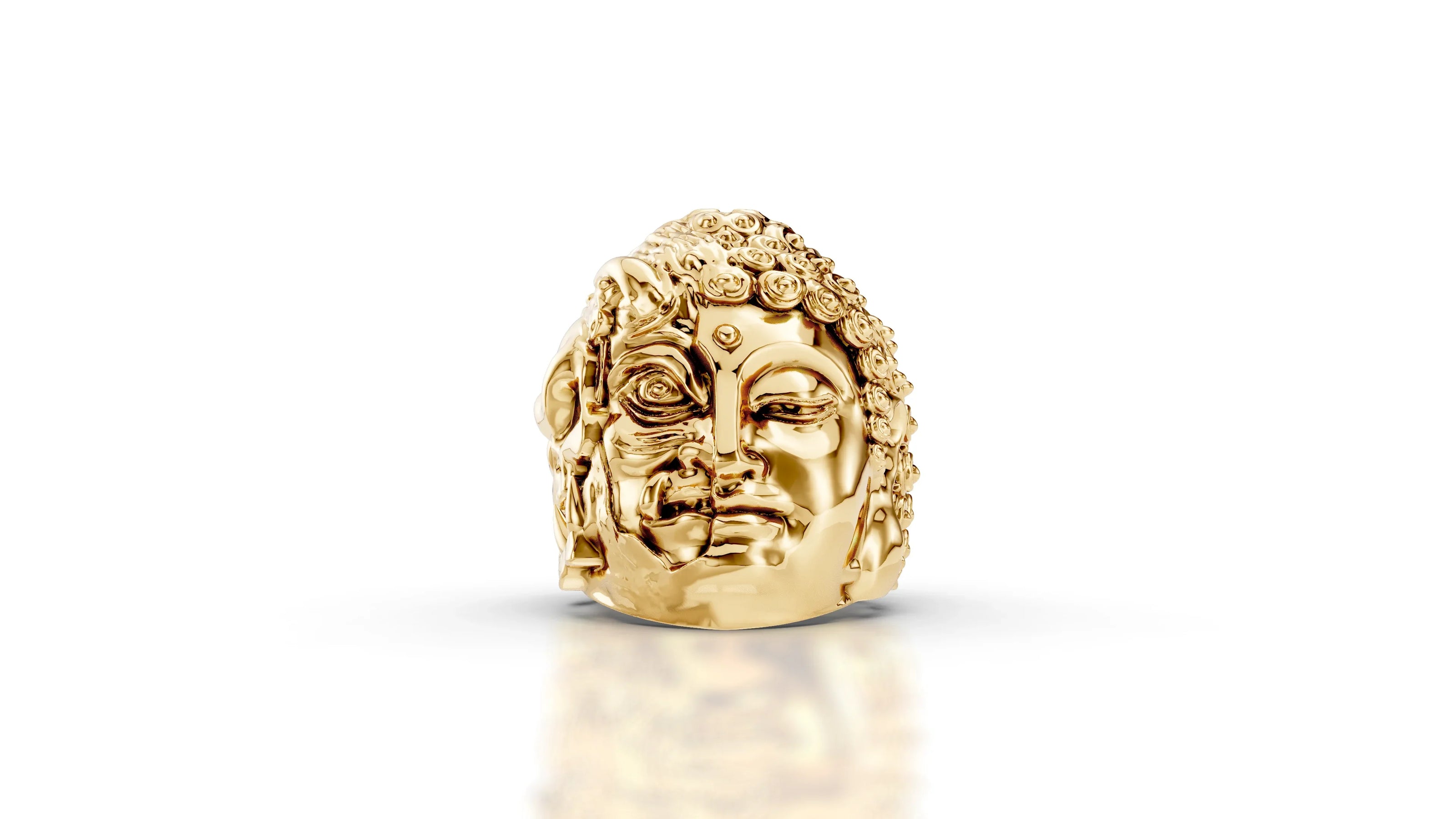Buddha and Mara - 14K Yellow Gold - Pocket Rock Jewelry