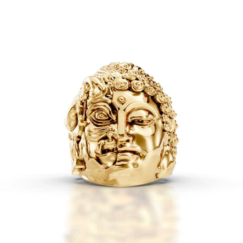 Buddha and Mara - 14K Yellow Gold - Pocket Rock Jewelry