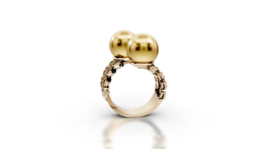 Golden Orbs - 14K Yellow Gold - Pocket Rock Jewelry