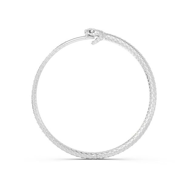 Silver hoop earring on a white background