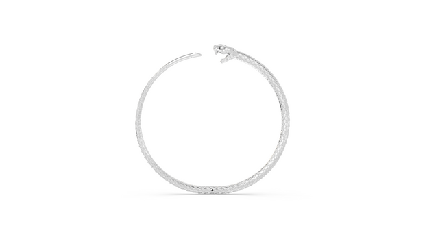Silver hoop earring on a white background