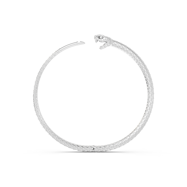 Silver hoop earring on a white background