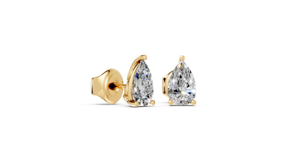 Pear Basket Settings in gold side angled