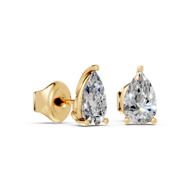 Pear Basket Settings in gold side angled