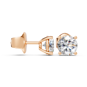 Round studs front and side in rose gold