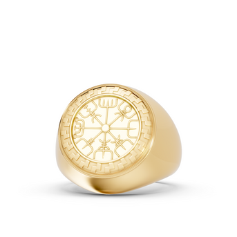 Vegvísir - 10K Yellow Gold - Pocket Rock Jewelry