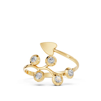 Arrow Heart Bypass - 10K Yellow Gold - Pocket Rock Jewelry