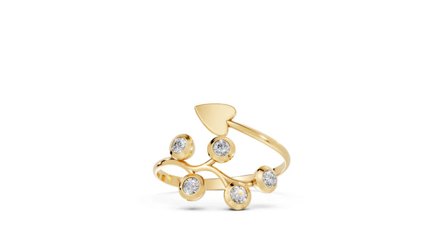 Arrow Heart Bypass - 10K Yellow Gold - Pocket Rock Jewelry
