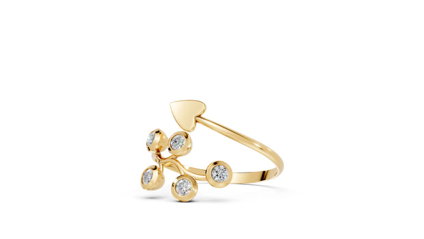Arrow Heart Bypass - 10K Yellow Gold - Pocket Rock Jewelry
